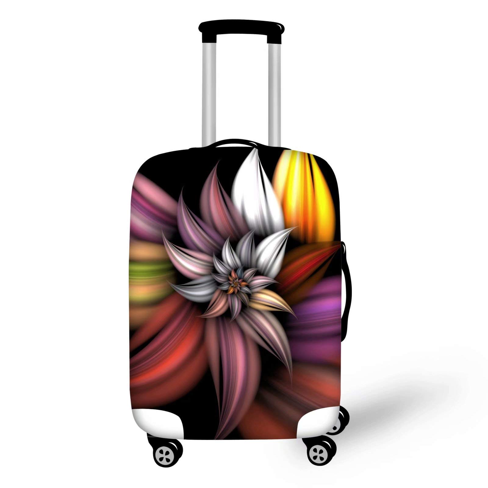 FOR U DESIGNS Waterproof Floral Printed Luggage Cover Protector - Fits 18-32 Inch Suitcases (Size L) - Travel Accessory for Vacation & Airplane Protection