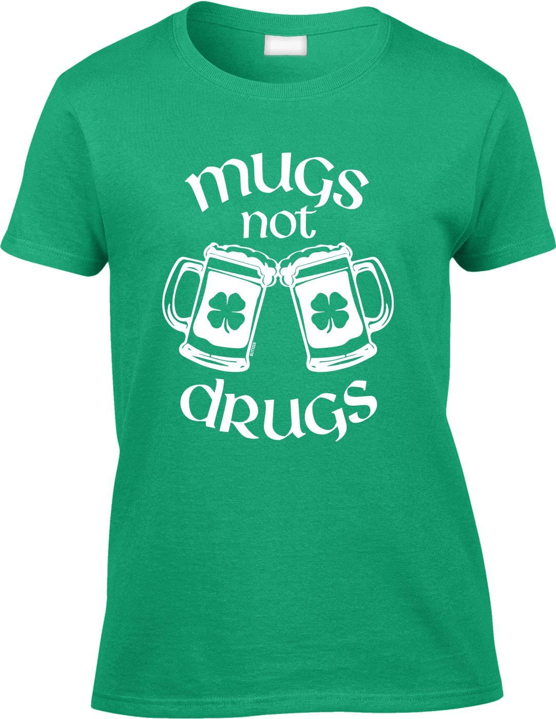 Funny 'Mugs Not Drugs' Pun T-Shirt for Women - Trendy Drinking Saying Tee for Casual Wear, Parties & Gifts