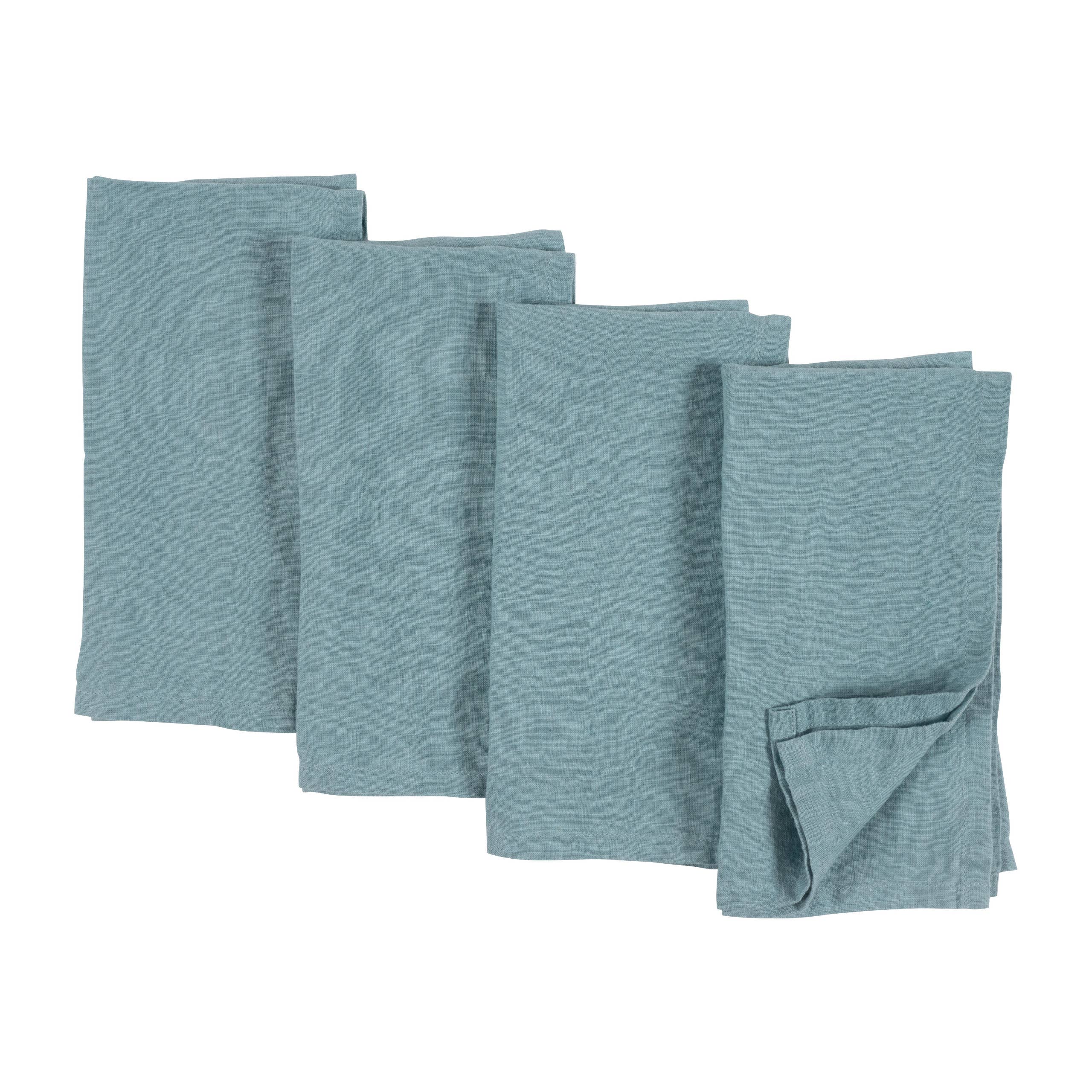 Premium KAF Home Verona 100% Stone Washed Linen Napkins Set of 4 (20x20 Inches) - Elegant Dinner Table Decor for Formal Dining & Special Occasions