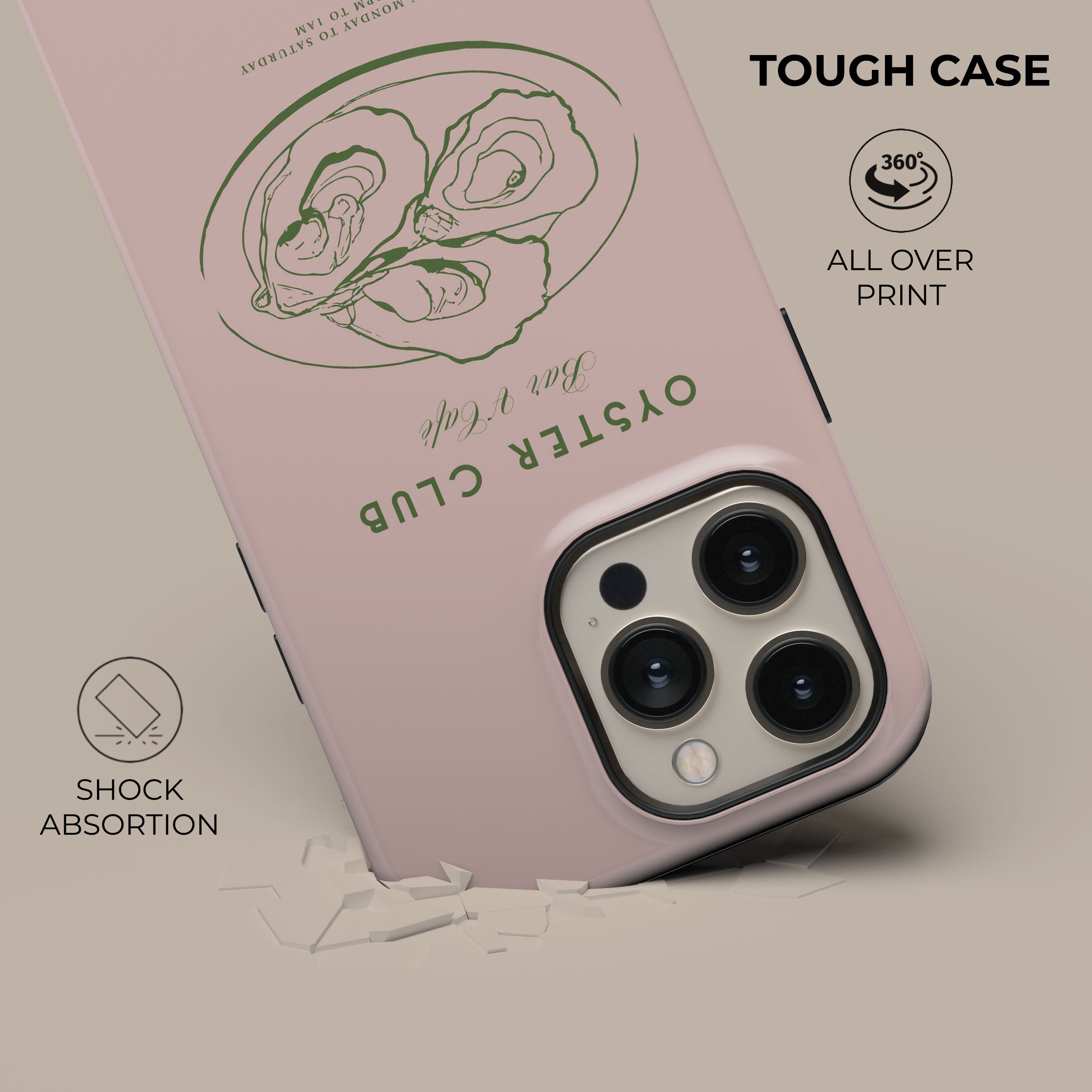 Premium Oyster Club Phone Case - Slim Protective Cover for iPhone 15/14/13/12/11 Pro Max XR XS - Shockproof & Scratch-Resistant - Perfect for Outdoor Adventures, Travel & Daily Use