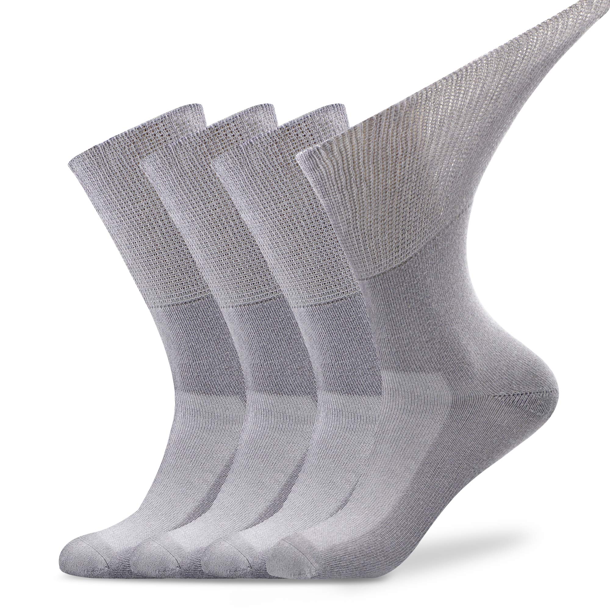 Diabetic Socks for Men & Women - Non-Binding Top, Seamless Toe, Soft Thin Crew Socks - Ideal for Diabetes, Circulation Issues & All-Day Comfort
