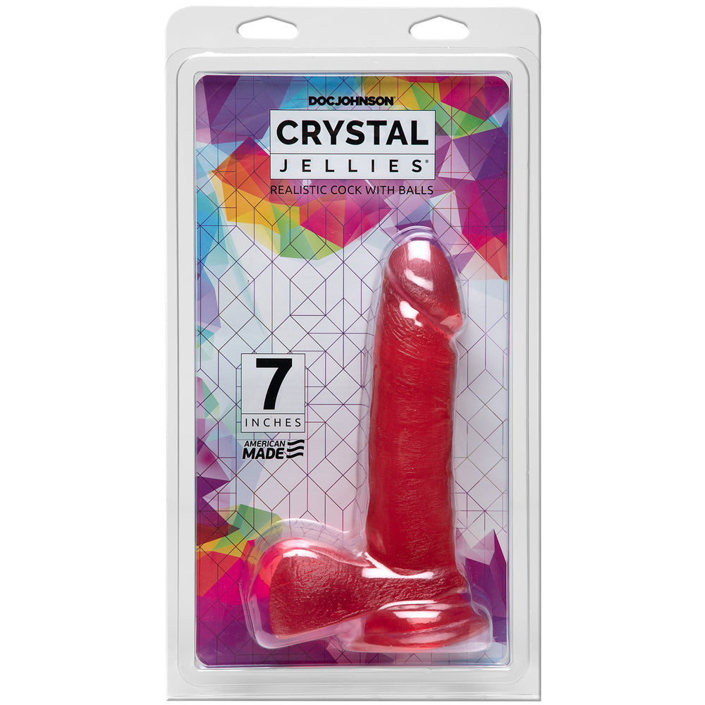 Realistic Crystal Jellies Cock with Balls - 7 Pack for Adult Novelty, Bachelorette Parties & Home Decor