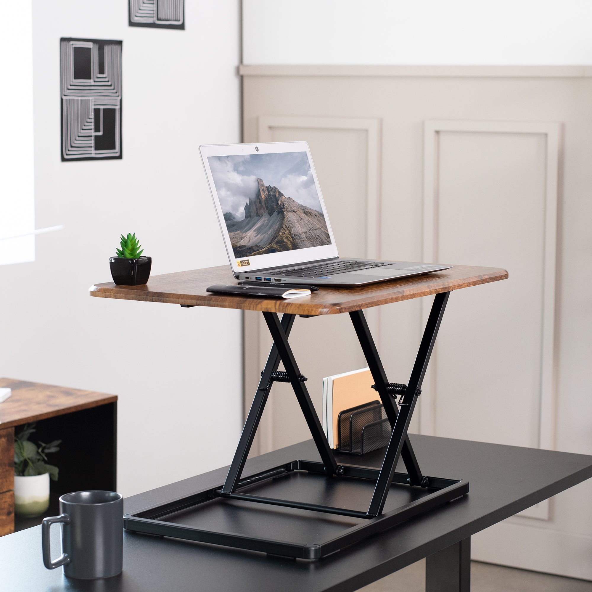 Adjustable Single Top Standing Desk Converter - Ergonomic Riser for Home & Office Workspace - Perfect for Laptop & Monitor Setup