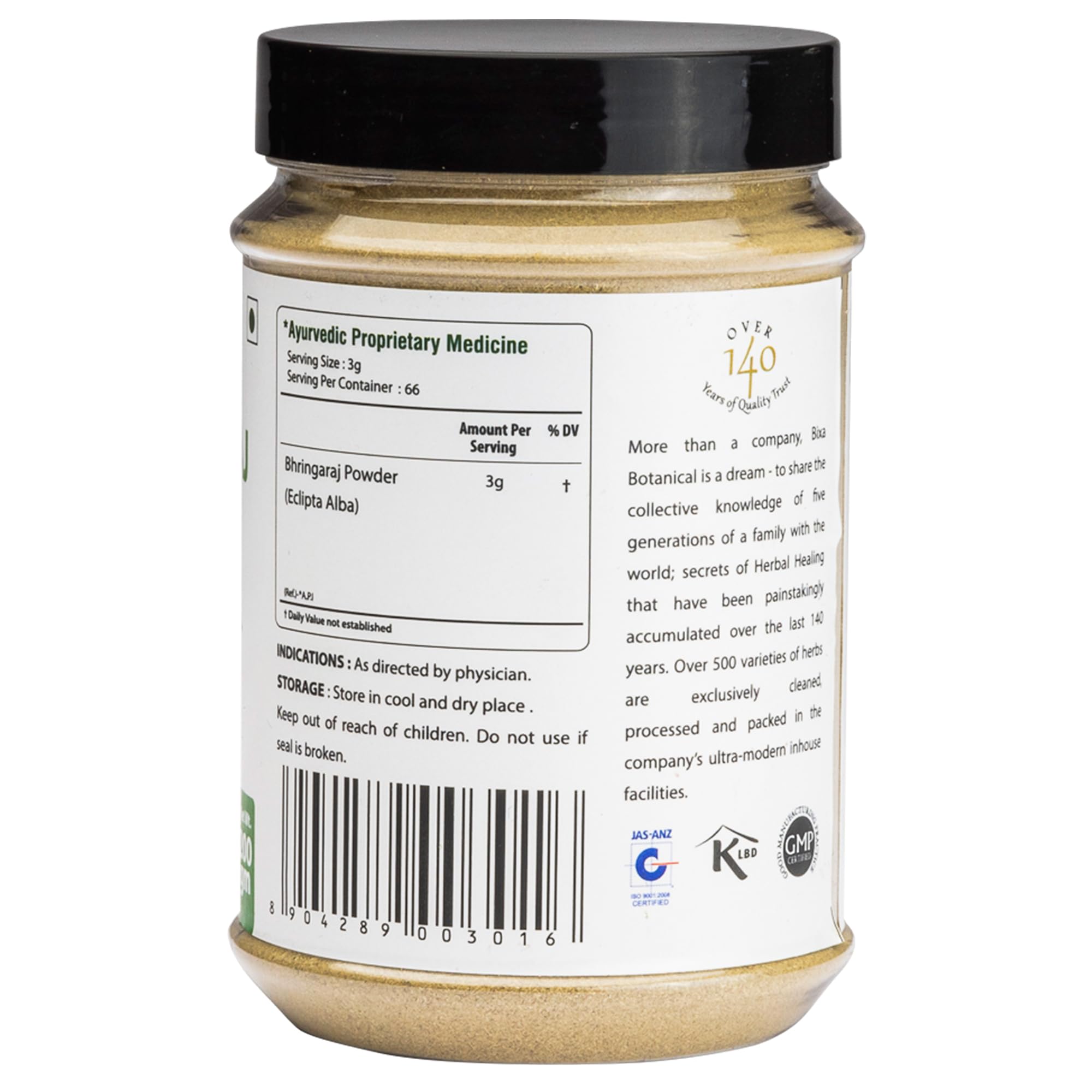Pure Bhringaraj Powder (Eclipta Alba) 200g - 100% Natural Hair Growth Supplement for Stronger Follicles | Ayurvedic Herbal Remedy for Thicker Hair & Scalp Health | DIY Hair Masks & Ayurvedic Treatments
