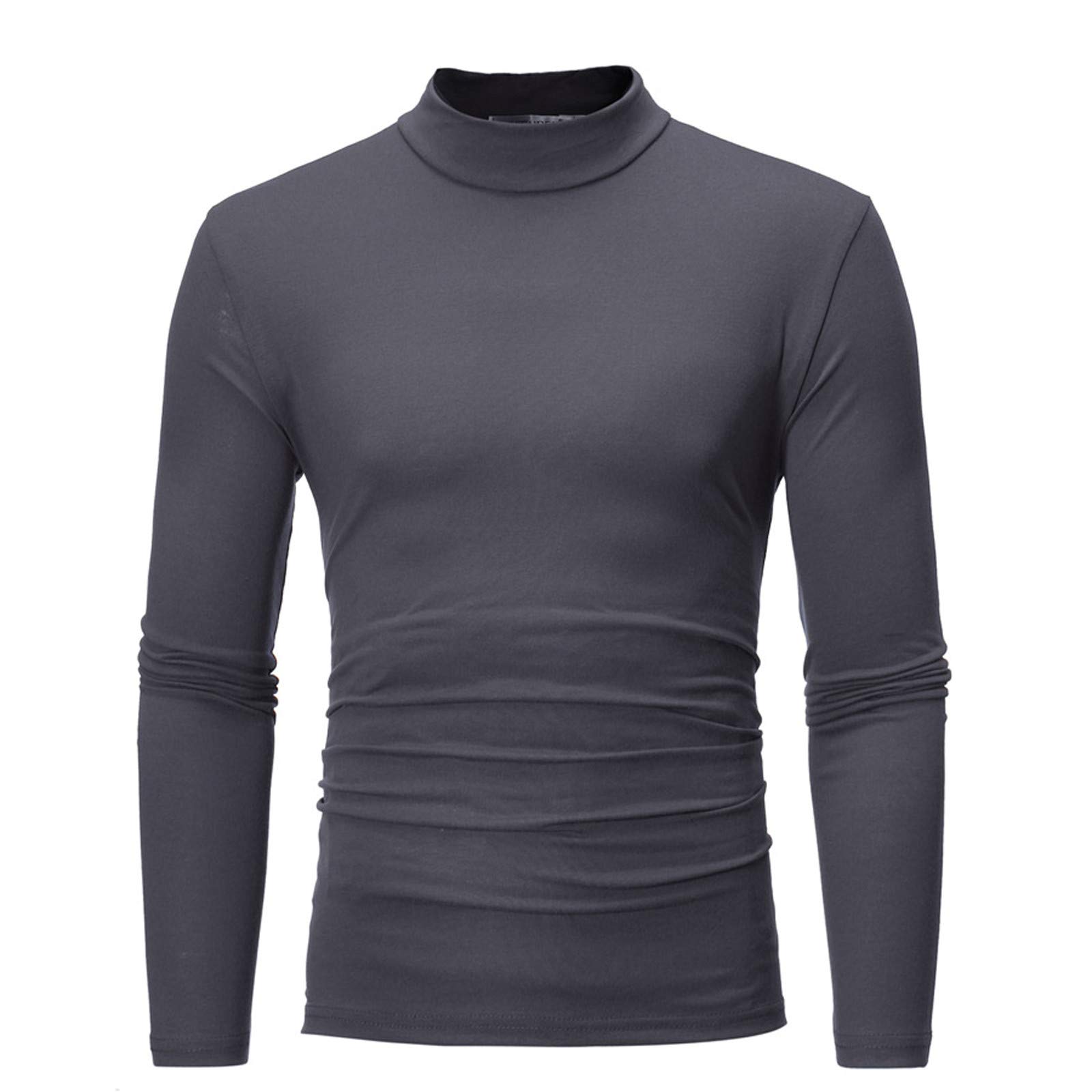 Men's Slim Fit Stretch Long Sleeve Dress Shirt with Mid Collar - Solid Color Formal Shirt for Work & Business - Perfect for Office, Weddings, and Special Occasions