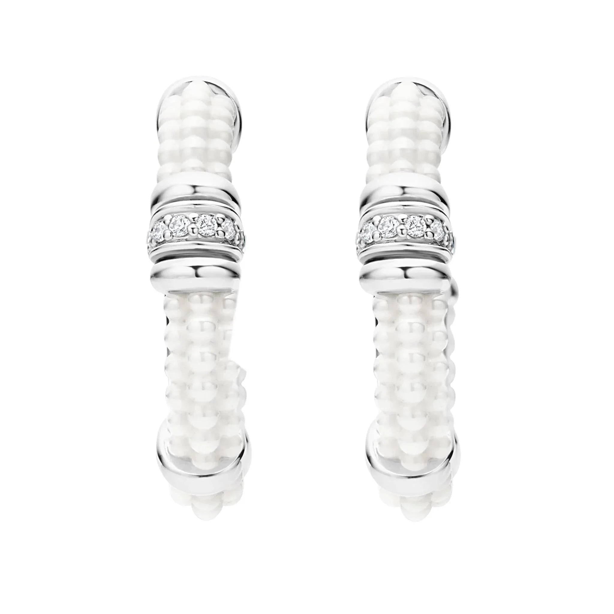 Stylish Ceramic and Diamond Hoop Earrings for Women - Elegant Everyday & Party Jewelry - Perfect for Gifts, Date Nights & Special Occasions