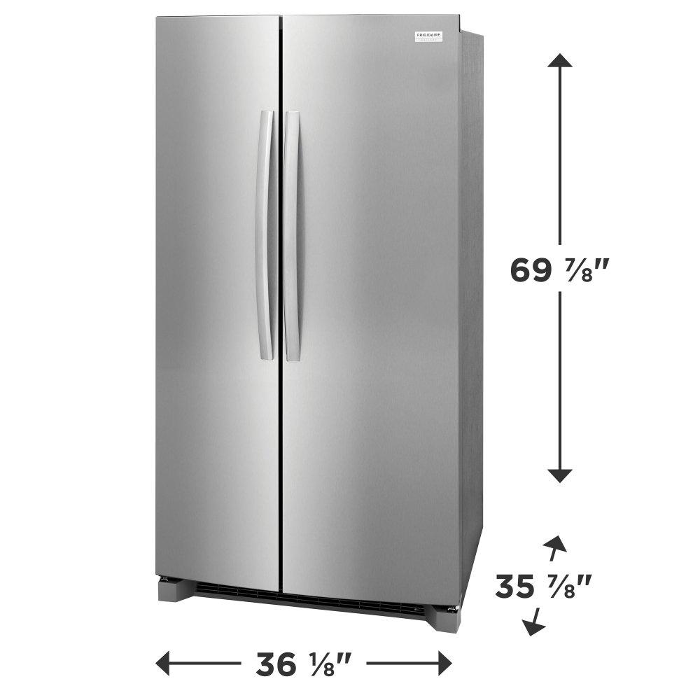 Frigidaire Gallery 36 Inch Side by Side Refrigerator - 26 cu. ft. Capacity, Stainless Steel (GRSN2620AF) - Perfect for Modern Kitchens and Large Families