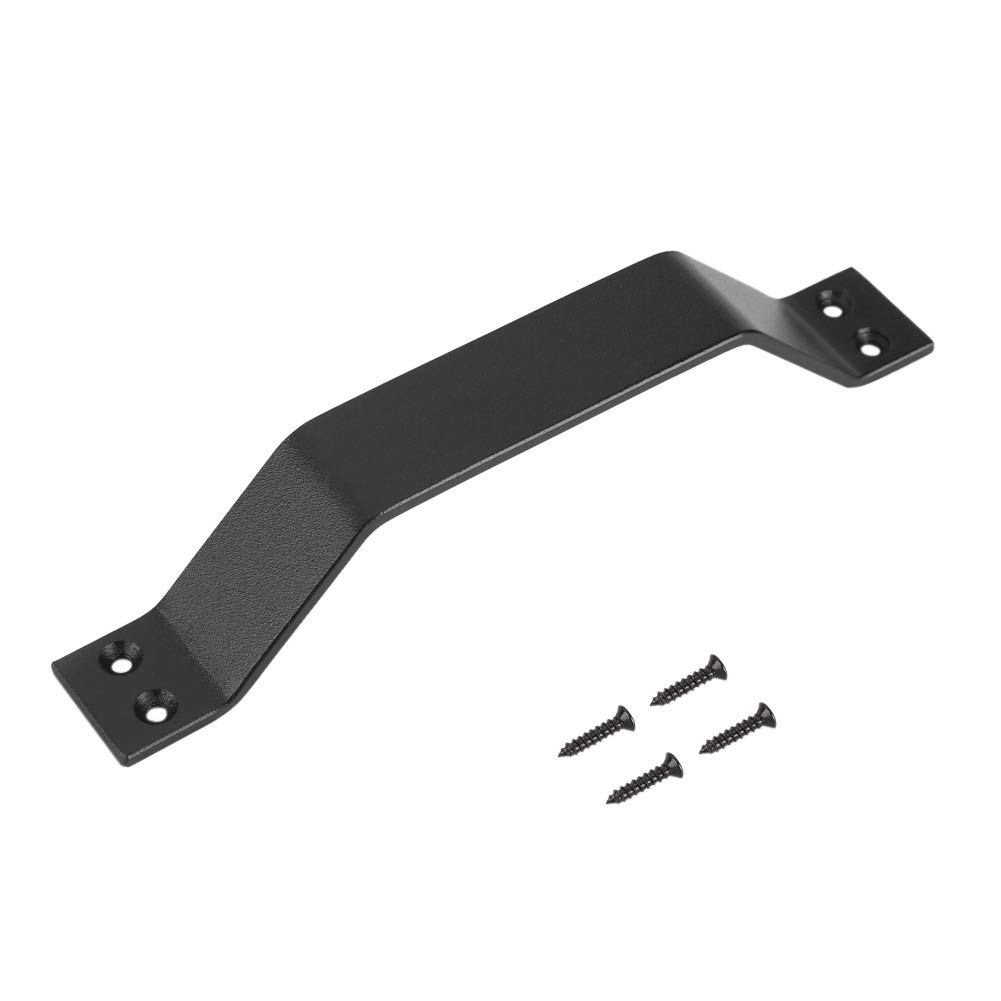 Heavy Duty Black Sliding Door Handle - Solid Carbon Steel Cabinet & Closet Pull Handle for Barn Doors, Gates & Room Dividers | Rust-Resistant & Durable Hardware for Home, Office & Commercial Spaces