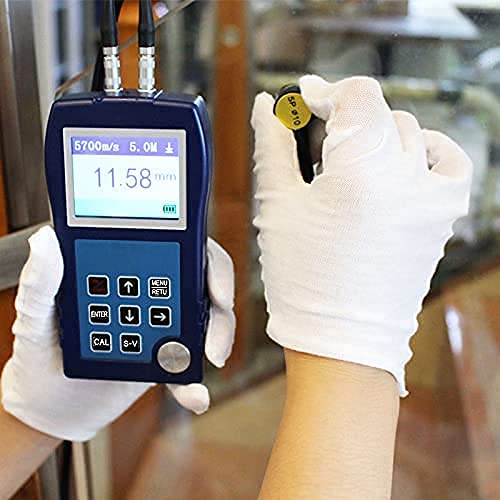 Precision Ultrasonic Thickness Gauge Tester - 0.9 to 300mm Range with 0.1mm Accuracy for Metal, Plastic & Glass - Ideal for Steel, Aluminum, Copper, PVC Pipe & Ductile Iron Inspection in Industrial, Construction & Maintenance Applications