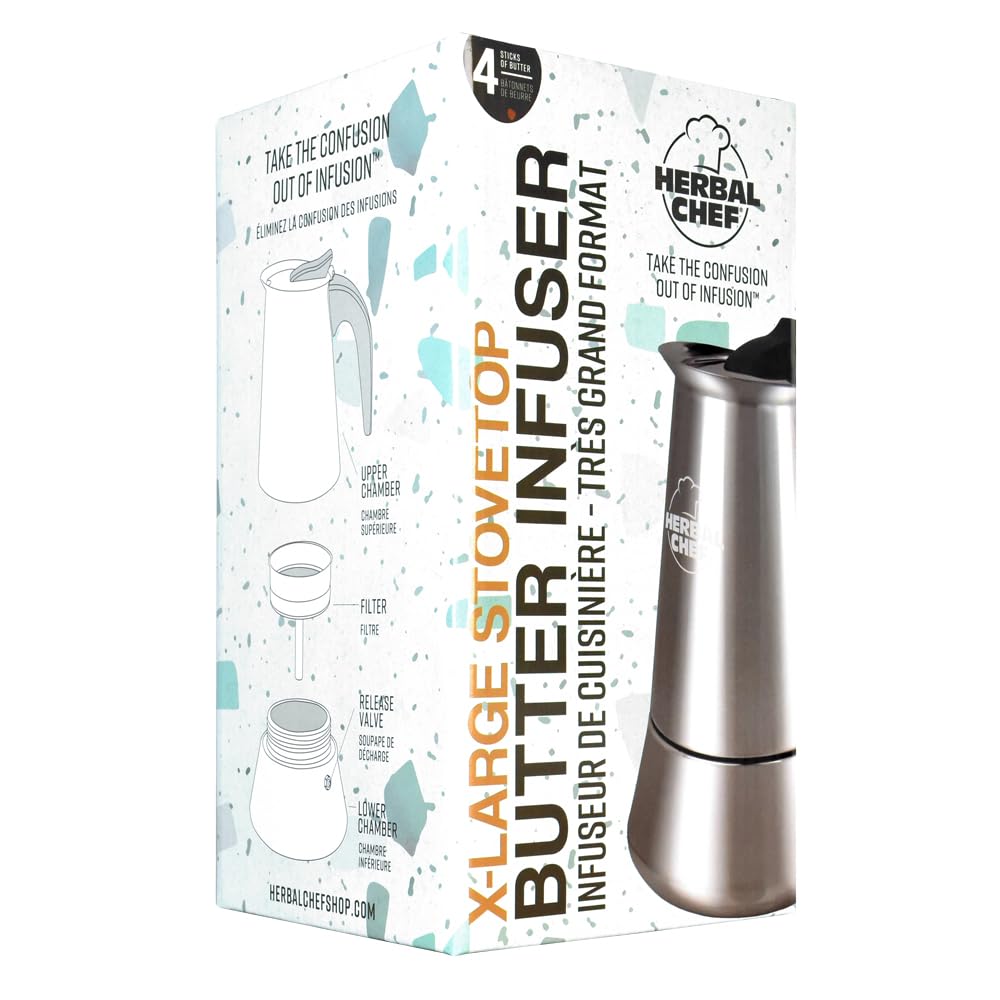 Premium Stove Top 4-Stick Butter Infuser - Infuse Herbs, Garlic & Flavors into Butter - Perfect for Cooking, Baking & Gourmet Meals at Home