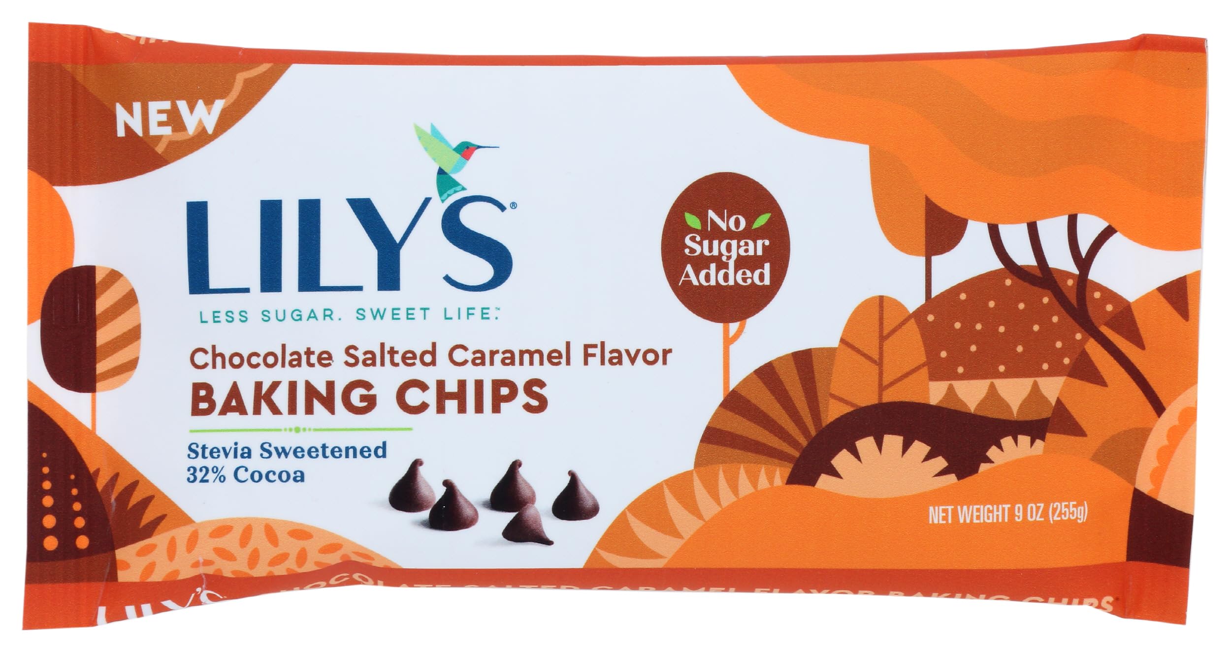 Lily's Chocolate Baking Chips - Sugar Free, Low Carb, Keto Friendly - Salted Caramel Flavor (9 Oz) - Perfect for Cookies, Brownies & Dessert Recipes