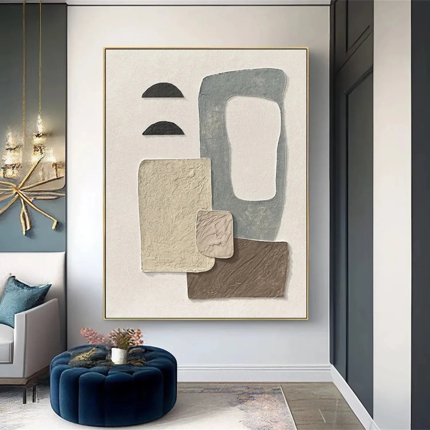 Abstract Painting #AB 196 - Modern Wall Art Decor for Living Room, Bedroom & Office - Handmade Canvas Artwork for Home & Office Decoration