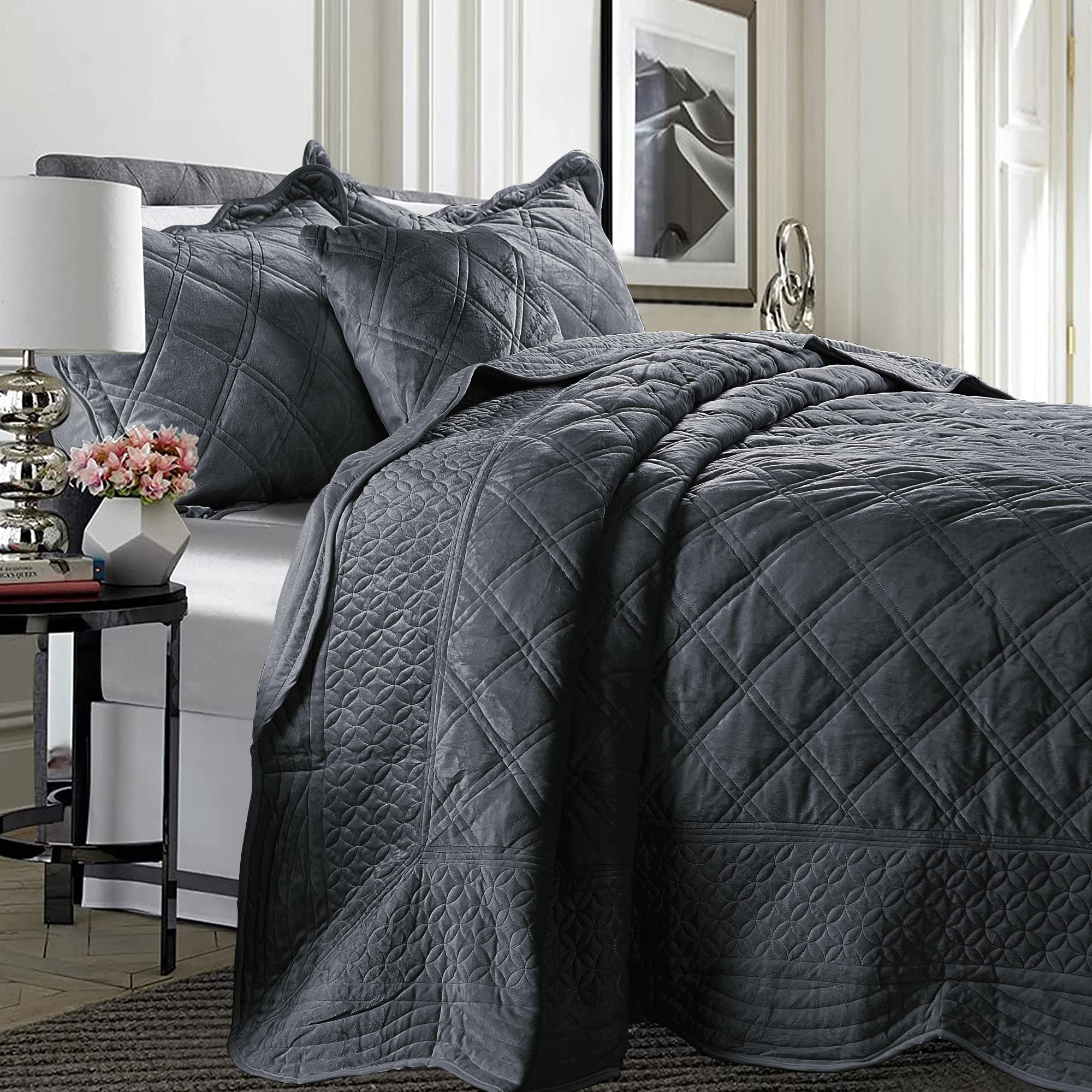 Super Soft Microplush 4-Piece Queen Bedspread Set – 110