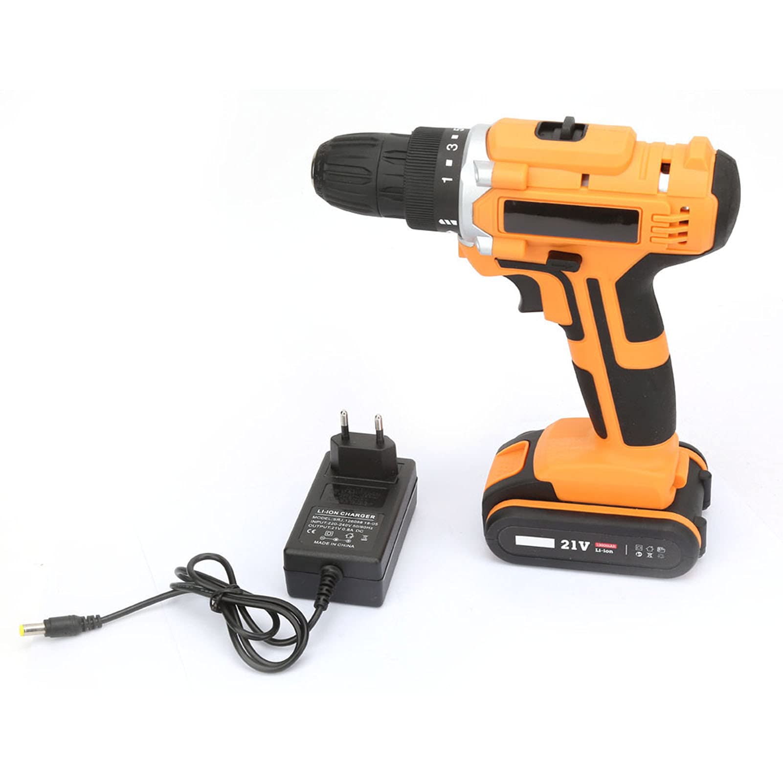 21V 340W Cordless Electric Drill with 2 Batteries - Waterproof, Rechargeable Screwdriver Kit for Home DIY, Woodworking & Construction Projects