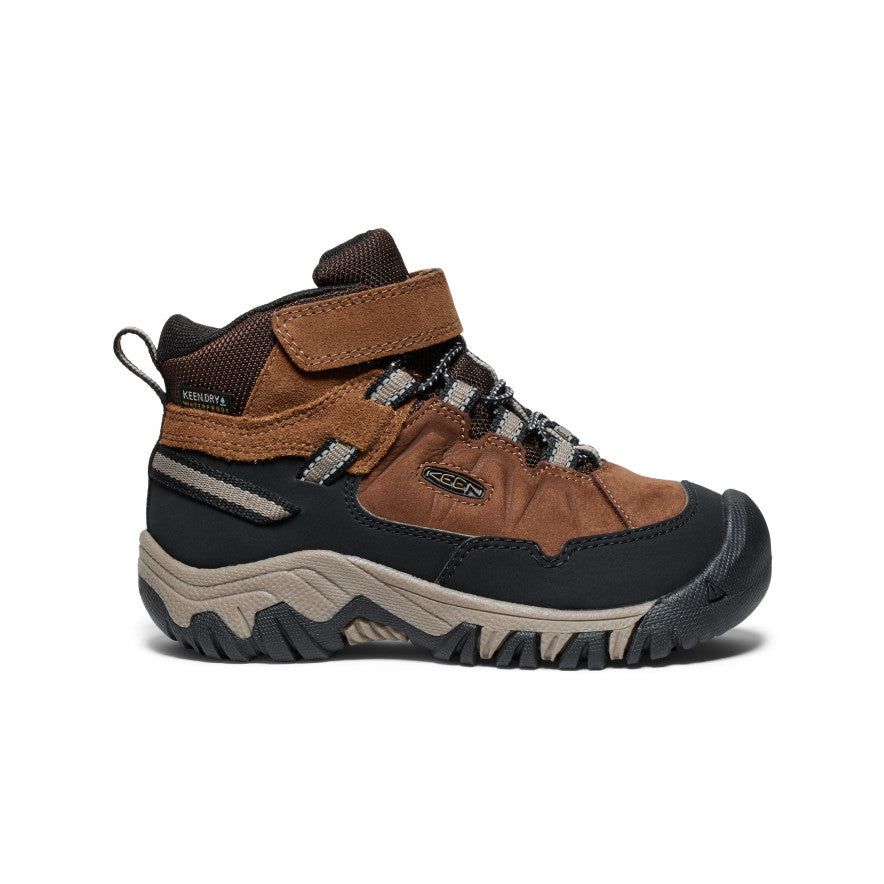 Little Kids' Targhee IV Waterproof Hiking Boots - Bison/Brindle Color | Durable Outdoor Shoes for Boys & Girls | Perfect for Trail Hiking, Camping & Wet Weather Adventures