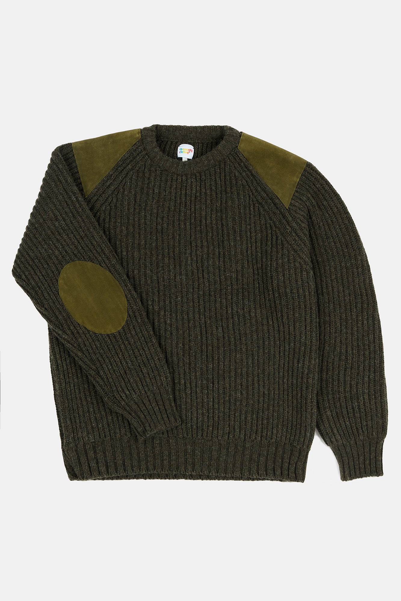 Men's Lambswool Fisherman Ribbed Sweater - Dark Olive Green | Warm Winter Knit Pullover for Casual Outfits & Outdoor Activities