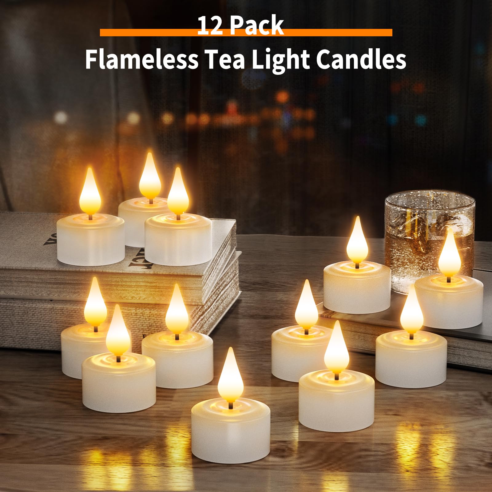 Ymenow 12 Pack Rechargeable Electric Candles with Remote & Timer - Flameless Flickering LED Candles for Home Decor, Weddings, Parties - Battery Operated Fake Candles in Warm White with 3D Wick - Perfect for Romantic Dinners, Holiday Centerpieces & Cozy Ambiance