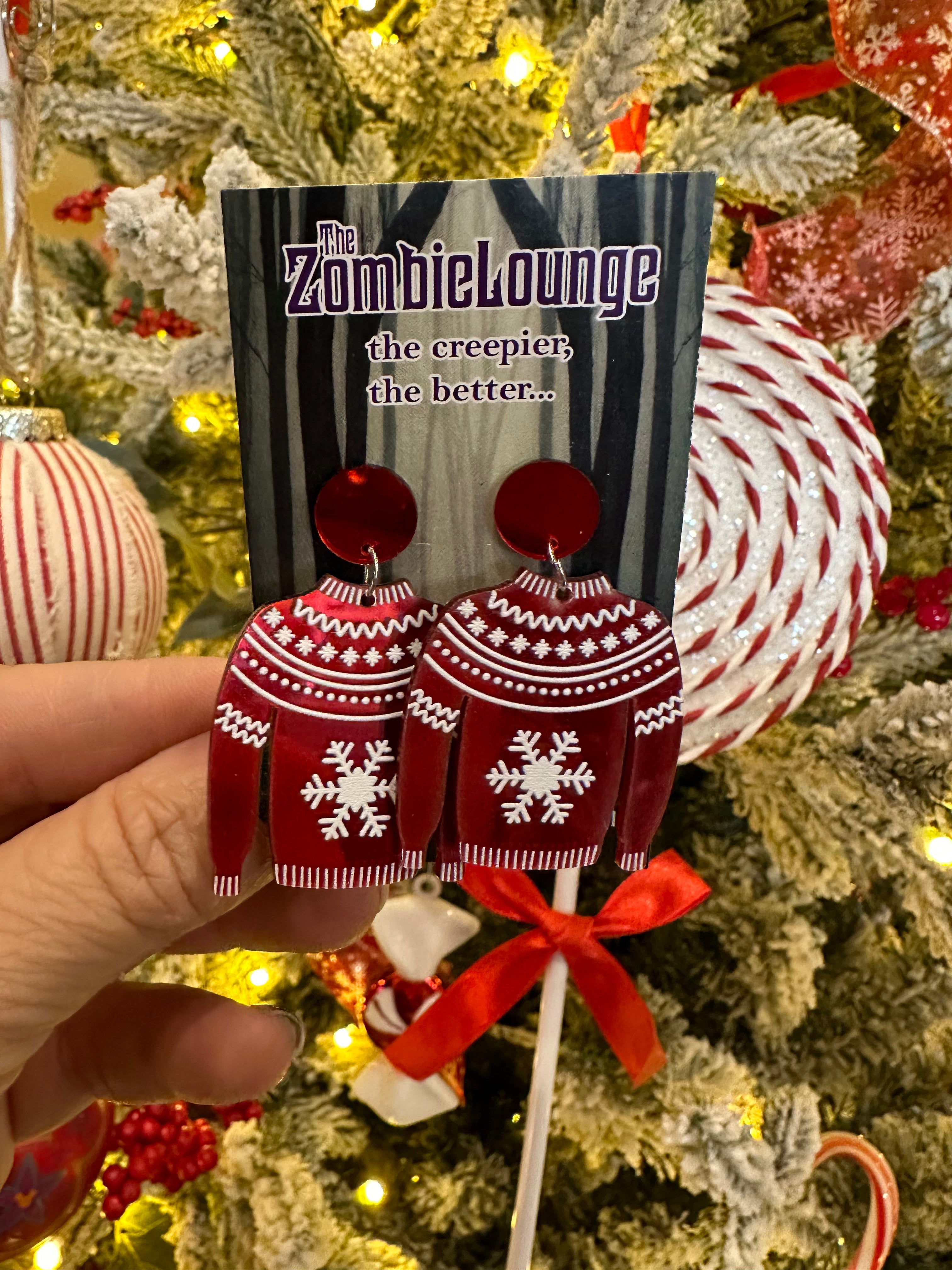Festive Christmas Sweater Earrings for Women - Holiday Jewelry Gifts - Perfect for Parties, Office & Family Gatherings