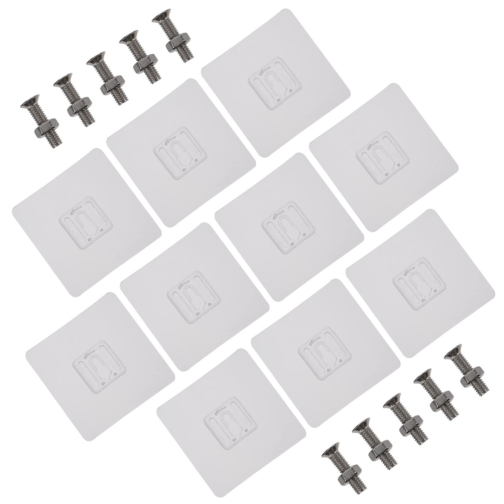 10-Pack Cabilock 16mm Adhesive Wall Hooks - No Drill Screw Hooks, Damage-Free Sticky Hangers for Bathroom, Kitchen, Shower - Perfect for Hanging Towels, Robes, Decor & Organizing Small Items