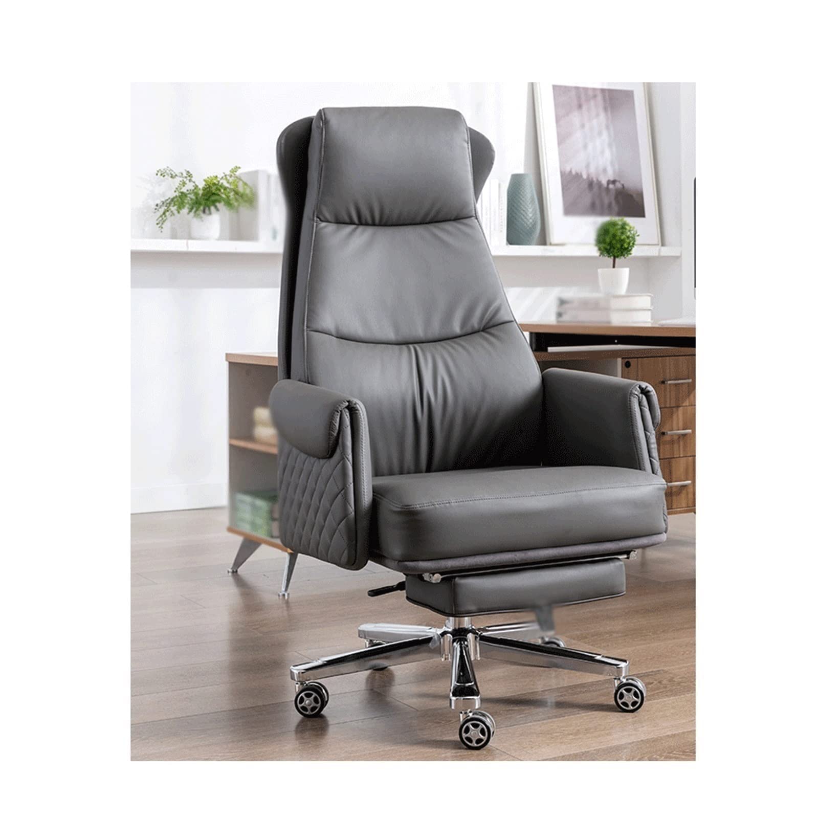 Premium Cowhide Gaming Chair - Ergonomic Computer & Office Chair with Recliner for Gamers, Executives & Bosses - Perfect for Home Office, Gaming Setup & Workspace Comfort