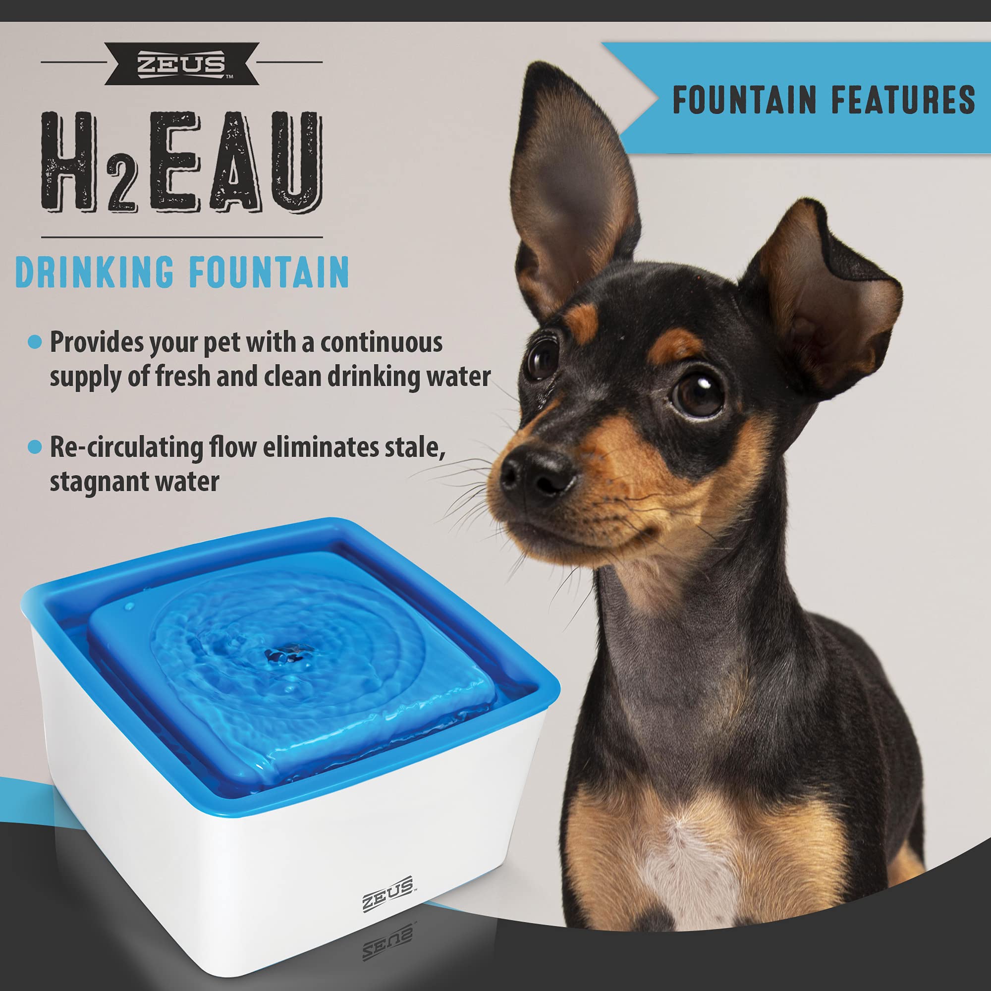 ZEUS Mini Elevated Dog Water Dispenser - Automatic Drinking Fountain for Small Dog Breeds | Indoor Pet Hydration Station for Puppies & Toy Dogs