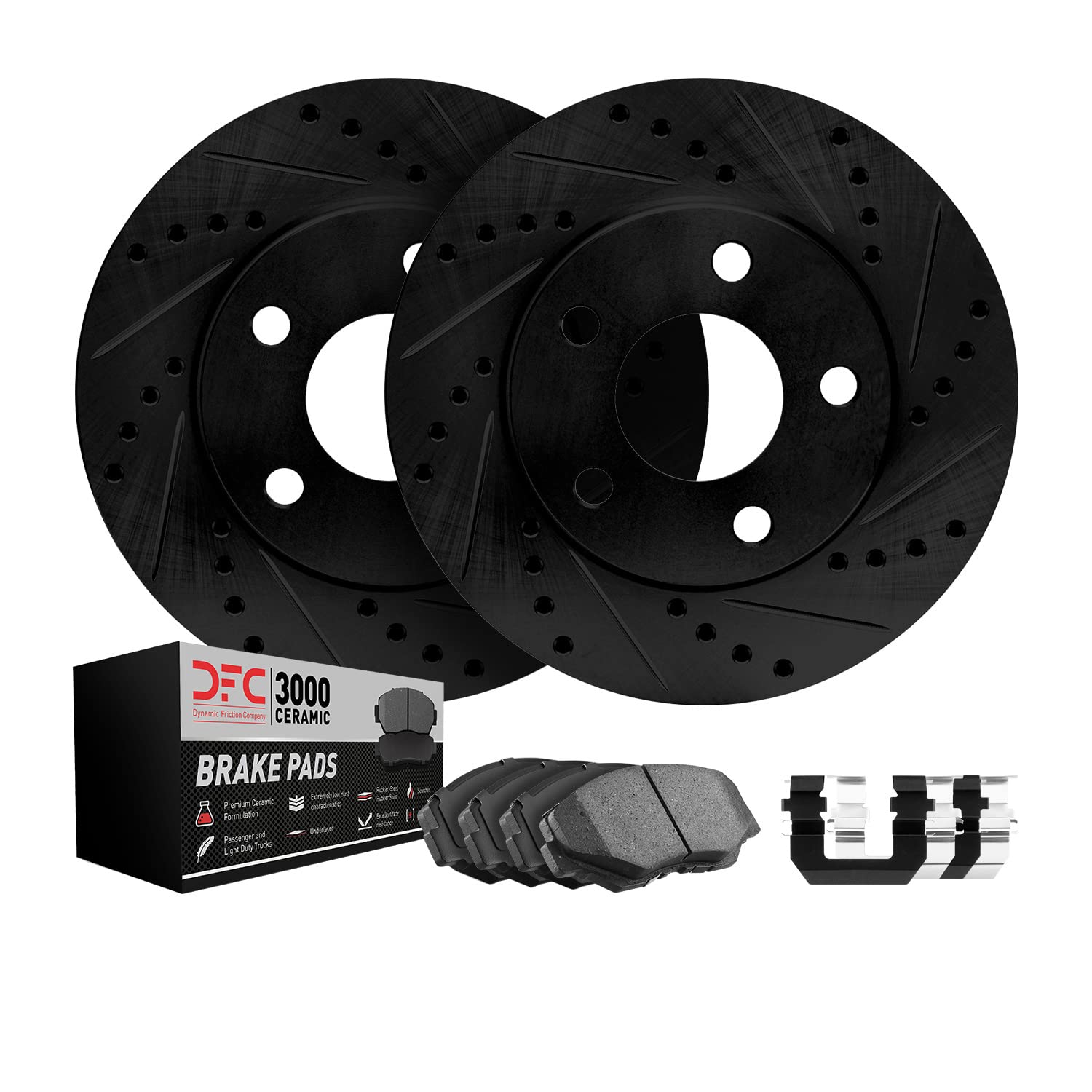 Premium Ceramic Front Brake Pads and Rotors Kit - High Performance Braking System for Cars, Trucks & SUVs | DFC Dynamic Friction Company | Perfect for Daily Commuting, Highway Driving & Off-Road Adventures | Safe Stopping in All Weather Conditions