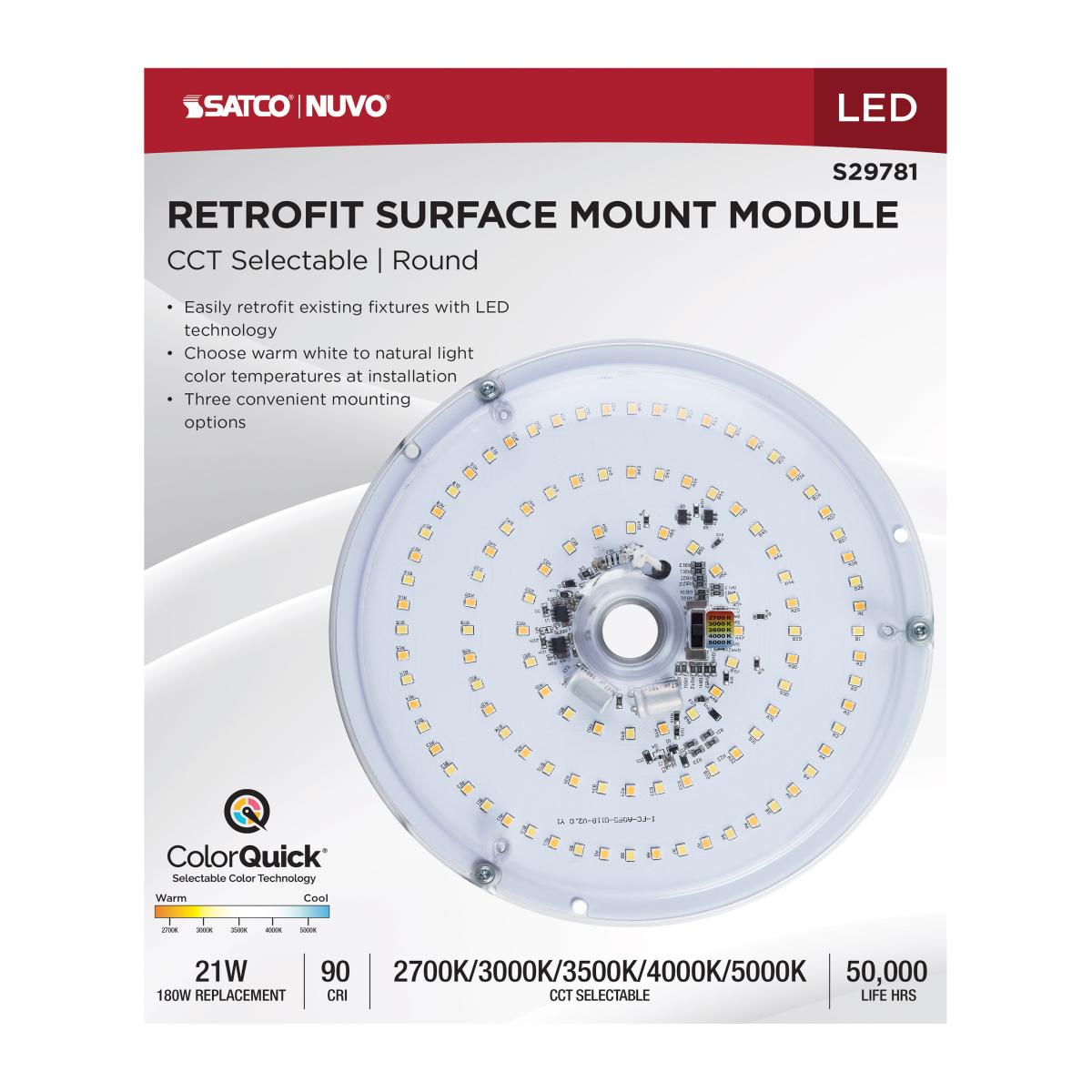 8 Inch Round Flush Mount LED Retrofit Kit - 1800 Lumens, Selectable CCT (3000K-5000K), 120V - Perfect for Kitchen, Bathroom & Closet Lighting Upgrade