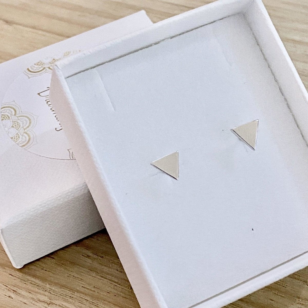 Laihas Simple Studs Silver Triangle Earrings for Women - Minimalist Geometric Jewelry for Everyday Wear & Gifting