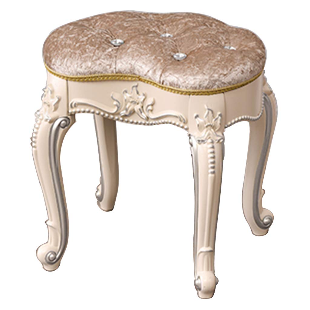 ZHIQ Heart-Shaped Makeup Vanity Stool with Soft Cushion Seat - Padded Footrest Chair for Dressing Table, Bedroom & Beauty Salon (Pink) - Perfect for Makeup, Reading & Relaxing