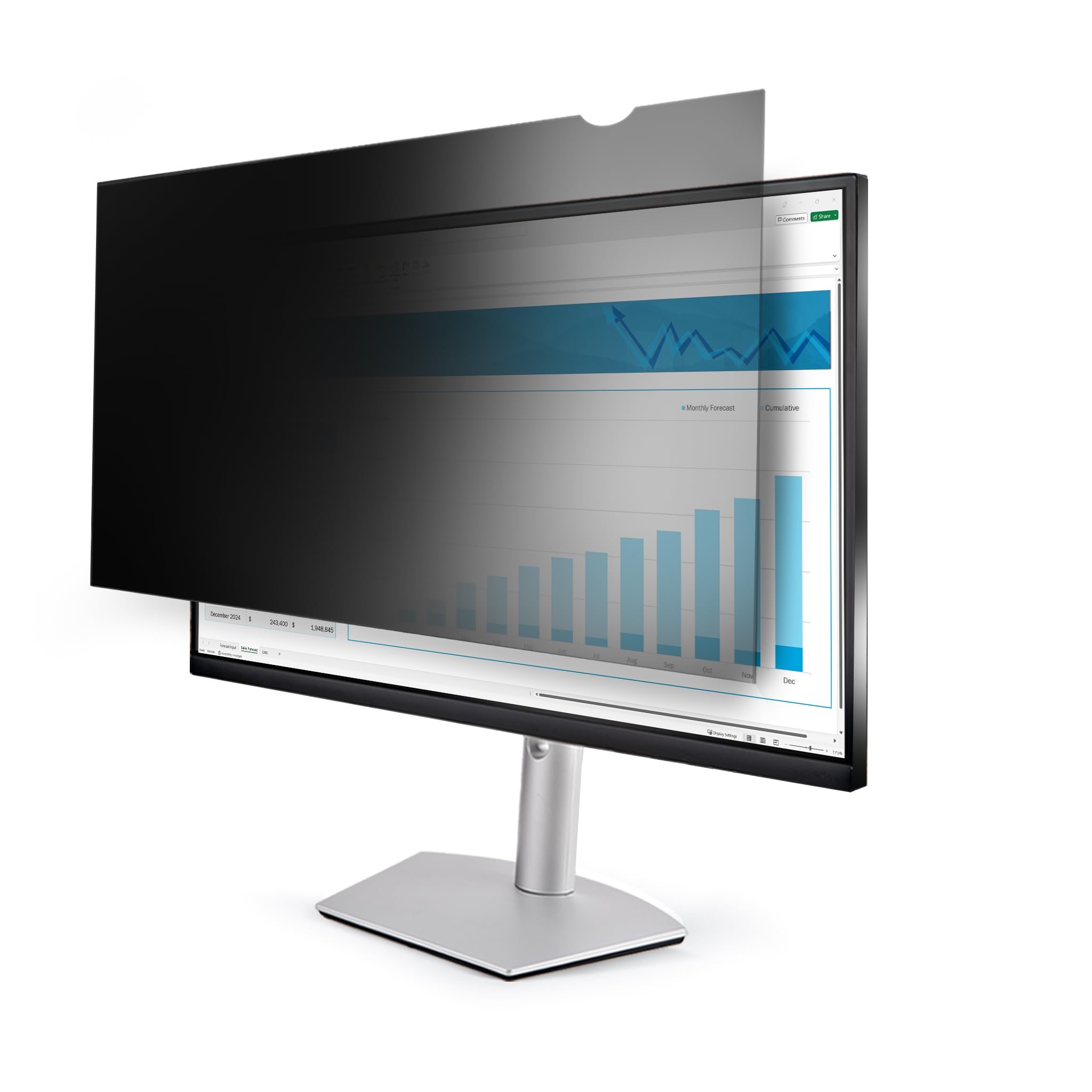 StarTech.com 25-inch 16:9 Computer Monitor Privacy Screen - Anti-Glare Privacy Filter & Screen Protector with +/-30° Viewing Angle - Perfect for Office, Banking & Secure Workspaces