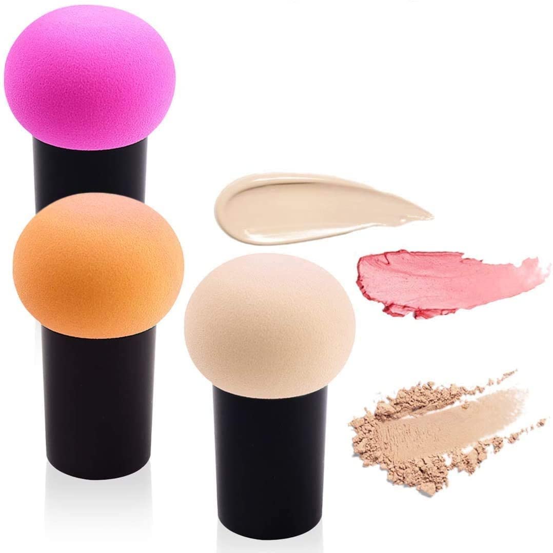 MASTADI Women's & Girls' 5 Mushroom Head Beauty Blender Soft Powder Puff - Pack of 3, Multicolor Makeup Sponge for Foundation, Concealer & Blending | Perfect for Daily Makeup, Travel & Professional Use