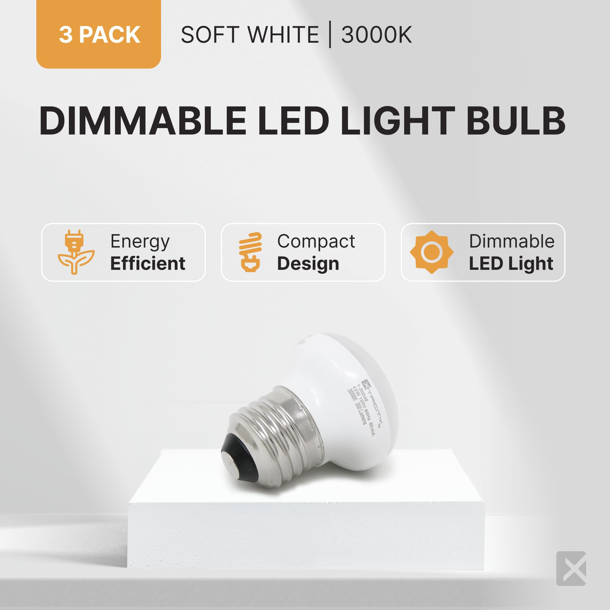 Xtricity R14 Dimmable LED Light Bulbs - 6 Pack, E26 Base, 4.5W (40W Equivalent), 3000K Soft White, 300 Lumens - Perfect for Curio Cabinets, China Cabinets, Shelf Lighting & Home Decor - Energy Efficient Mini Bulbs, RoHS Compliant