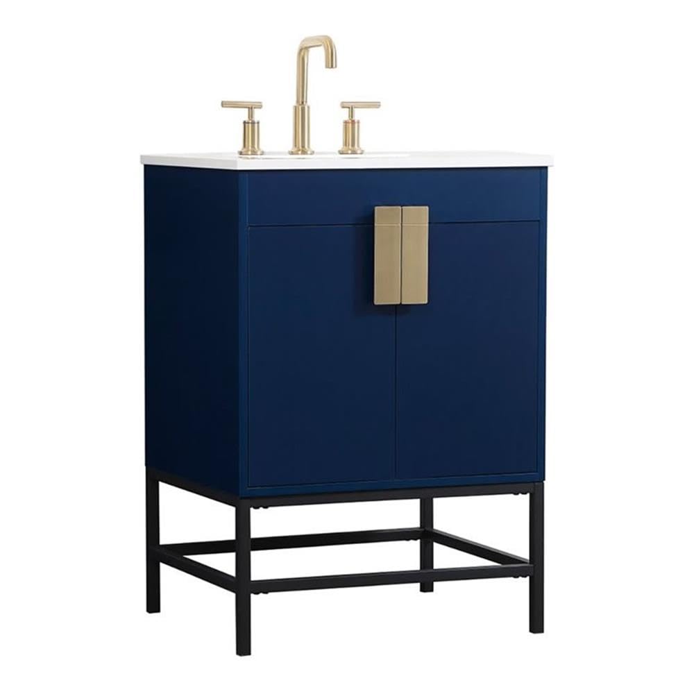 32 Inch White Modern Bathroom Vanity with Under Sink Storage - Elegant Single Sink Bathroom Cabinet Organizer for Small Space Bathroom Decor | Perfect for Apartment, Guest Bath & Powder Room Organization