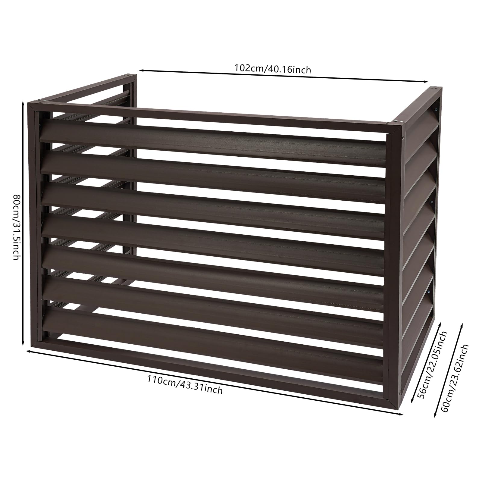 3-Panel Aluminum Alloy AC Unit Privacy Fence Cover - Conceal & Protect Outdoor Air Conditioner (43.31