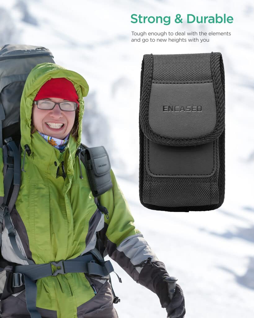 Encased XL Cell Phone Pouch Holster for Samsung Galaxy S21/S22/S23/S24 Ultra & iPhone 12/13/14/15/16 Pro Max - Belt Clip Holder for Large Phones - Perfect for Outdoor Activities, Work, and Travel