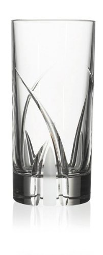 Lorren Home Trend Davinci Series Crystal Grosetto Collection High Ball Glasses Set of 4 - Elegant Whiskey & Cocktail Drinking Glasses for Home Bar, Parties & Gifts