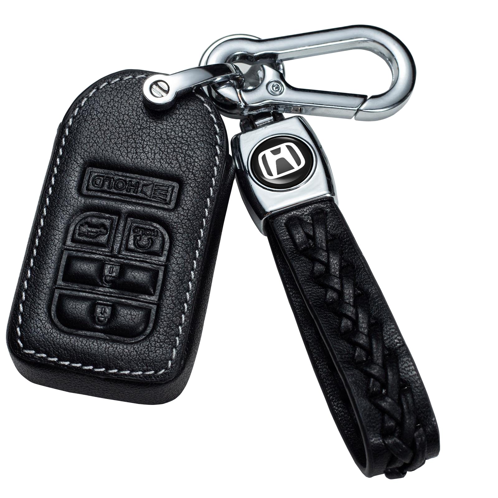 Honda Accord Civic Fit Pilot Odyssey CRV Key Fob Cover - Smart Key Protector with Keychain | Durable Replacement Key Holder for EX EX-L Models | Perfect for Daily Use & Car Accessories Protection
