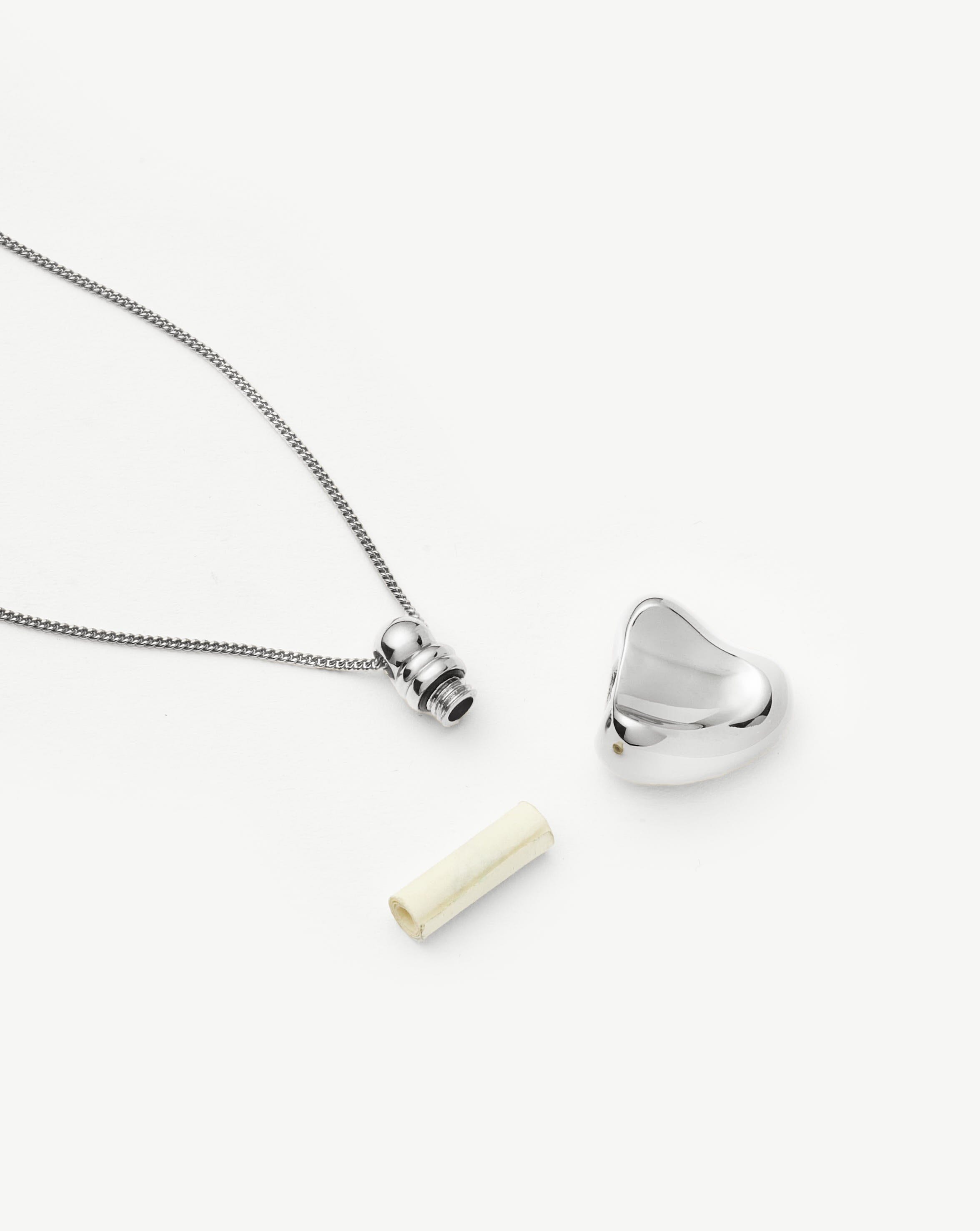 Silver Plated Heart Pendant Necklace with Message in a Bottle Charm - Romantic Gift for Her, Anniversary, Valentine's Day | Perfect for Couples, Weddings & Special Occasions