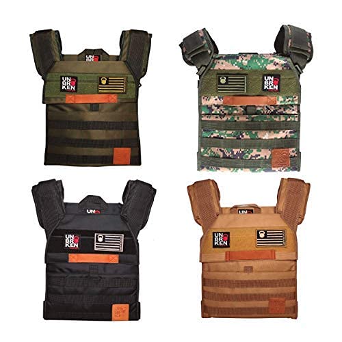 Adjustable Weighted Vest for CrossFit & Strength Training - 20LBS Weight Plates Carrier for Running, Endurance & Fitness - Unisex Design for Men & Women - Includes 2 Patches (Camouflage) - Perfect for Gym, Home Workouts & Outdoor Training