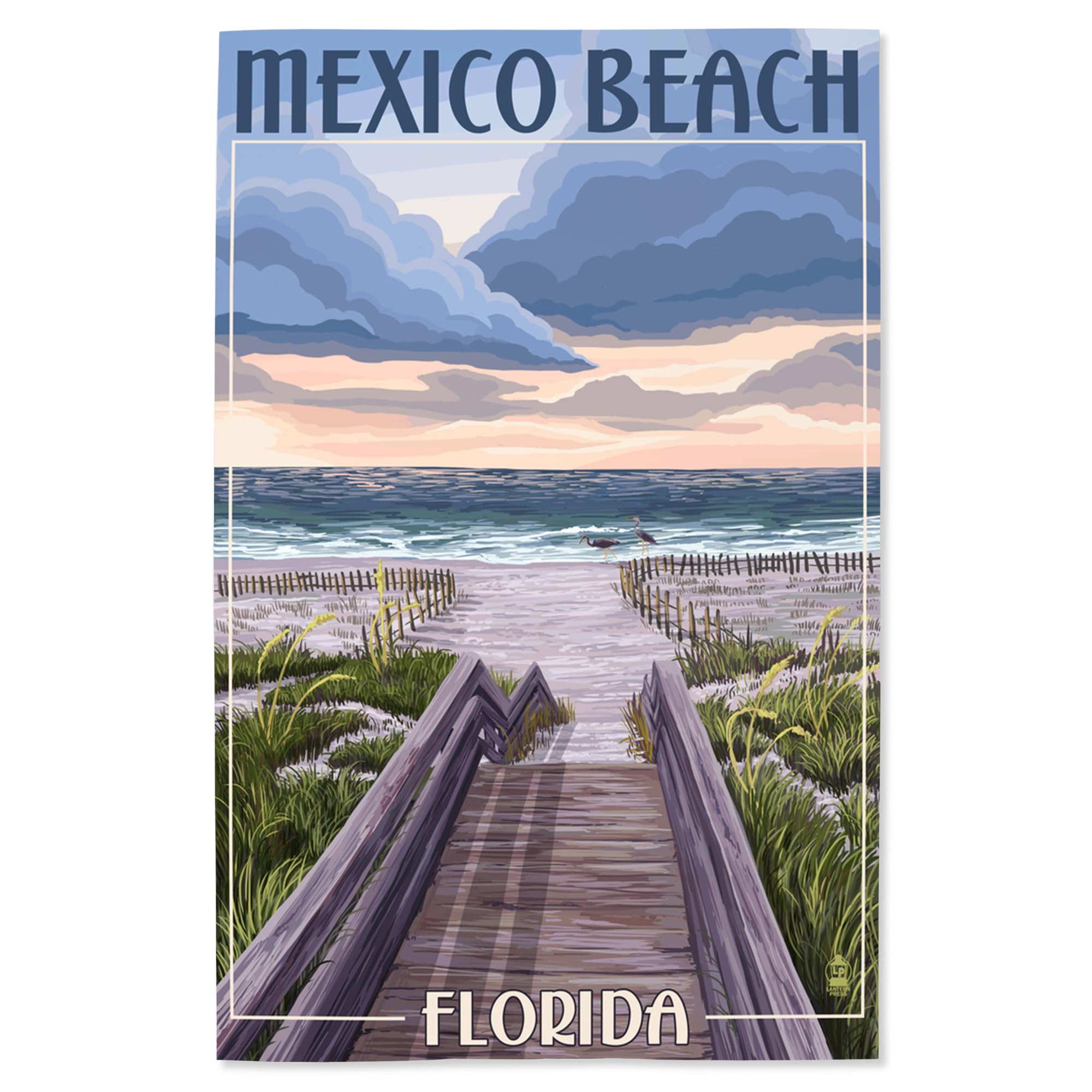 Lantern Press 16x24 Inch Giclee Print - Mexico Beach, Florida Boardwalk Scene - Perfect for Coastal Home Decor & Beach House Wall Art
