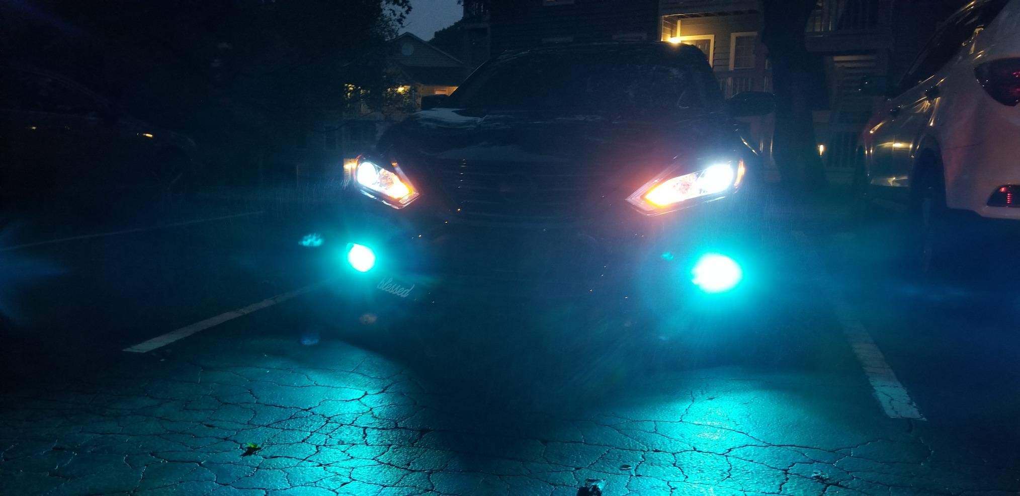 2504 PSX24W LED Fog Light Bulbs - 2600 Lumens Super Bright 3030-SMD 12276 Replacement Bulbs for Cars, Trucks, SUVs, Motorcycles - 8000K Ice Blue - Perfect for Fog Lights & DRL Daytime Running Lights in Low Visibility Conditions