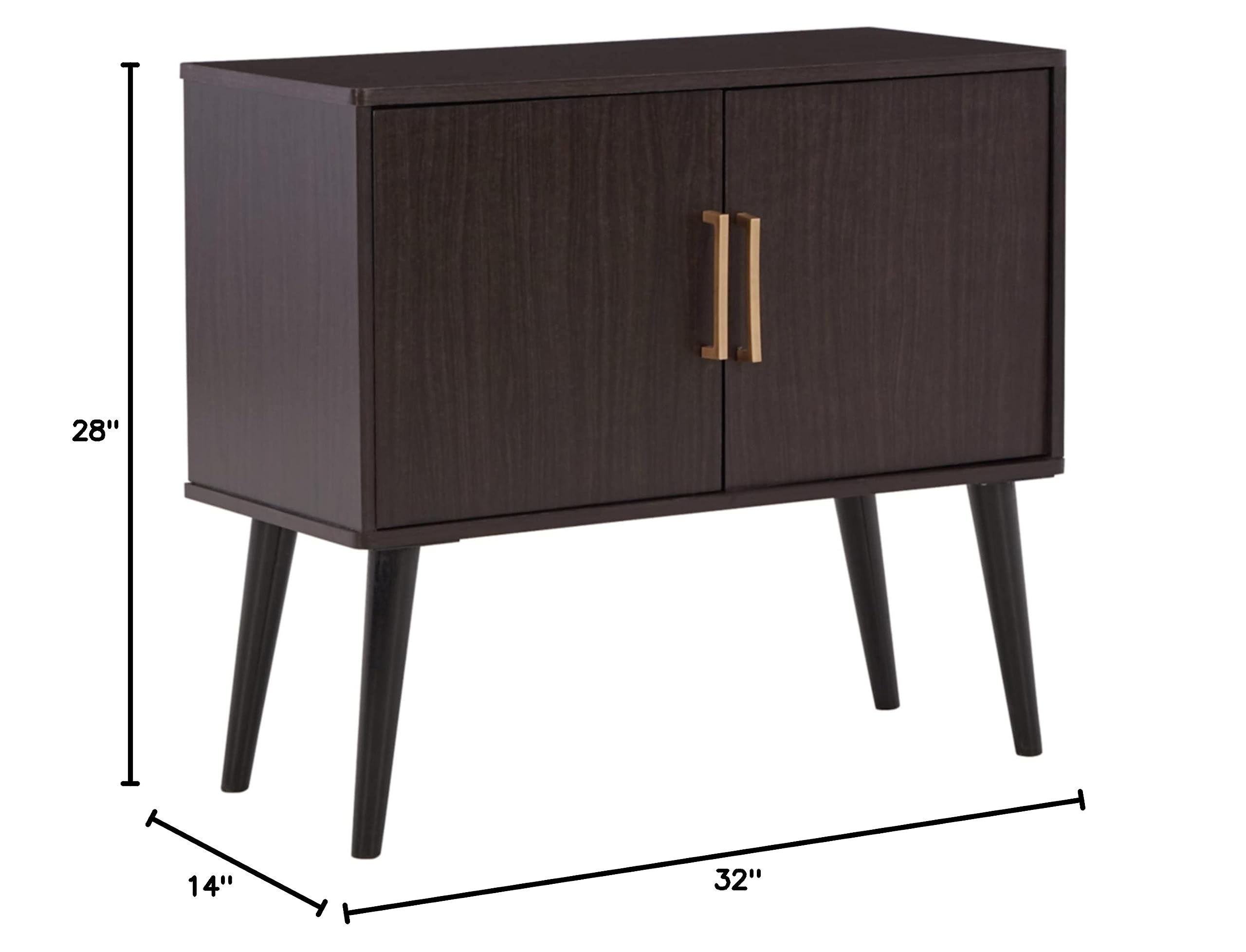 Signature Design by Ashley Orinfield Contemporary 2-Door Accent Cabinet in Dark Brown - Perfect for Living Room Storage & Modern Home Decor