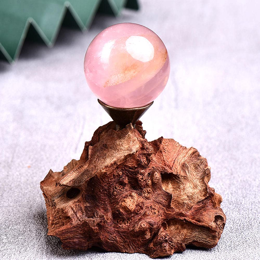 Natural Rose Quartz Citrine Ball 30mm - Raw Healing Crystal Gemstone for Energy Work, Chakra Balancing & Home Decor - Perfect for Meditation, Reiki & Spiritual Gifts