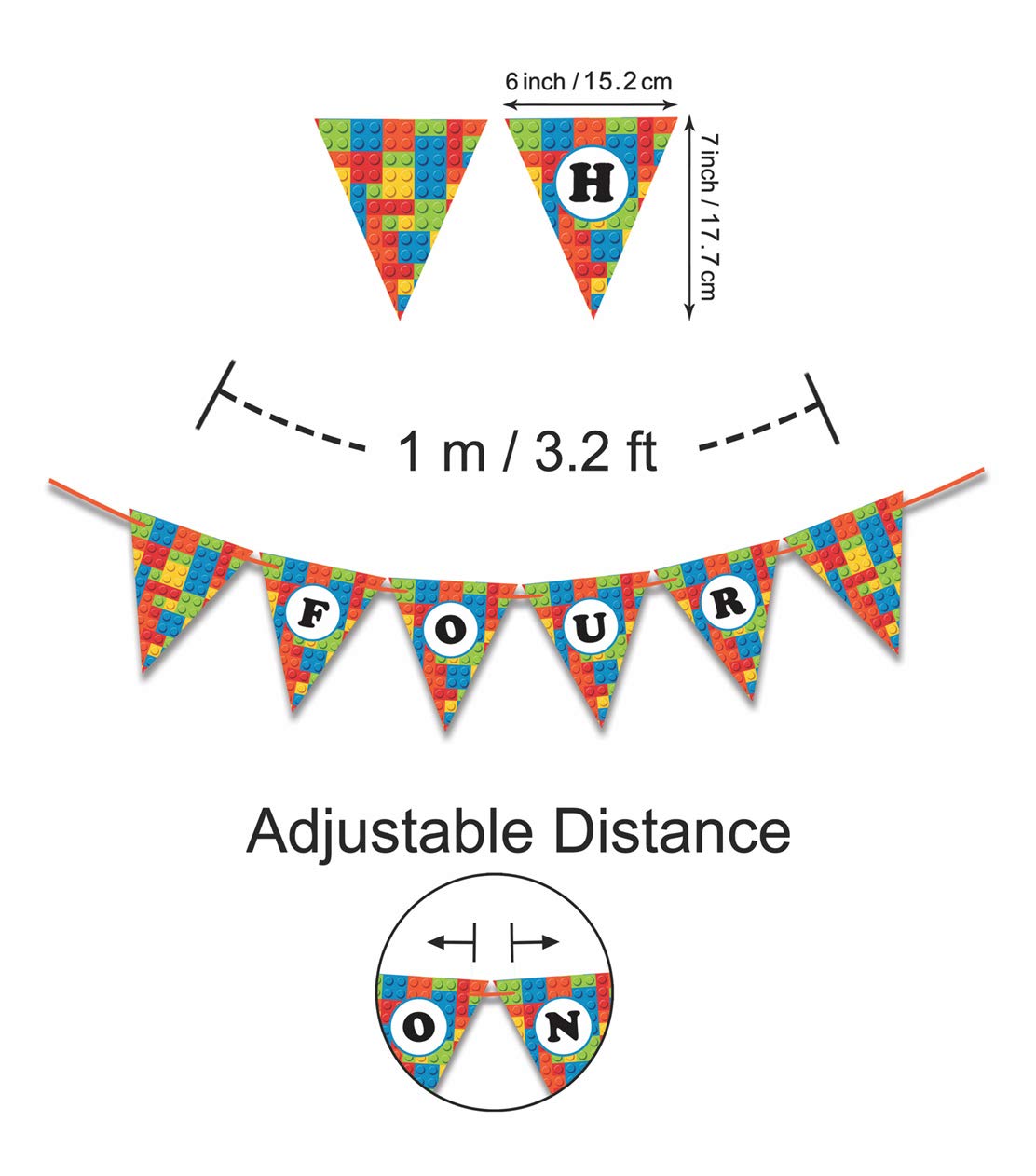 4th Birthday Party Decorations for Boys - 'I Am Four' Paper Garland, Banners & Streamers - Perfect for Kids' Birthday Celebrations & Decor