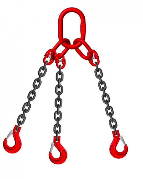 Heavy Duty Grade 80 22mm 3 Leg 31.50 Tonne Chain Slings for Lifting & Rigging - Perfect for Construction, Marine, and Industrial Applications