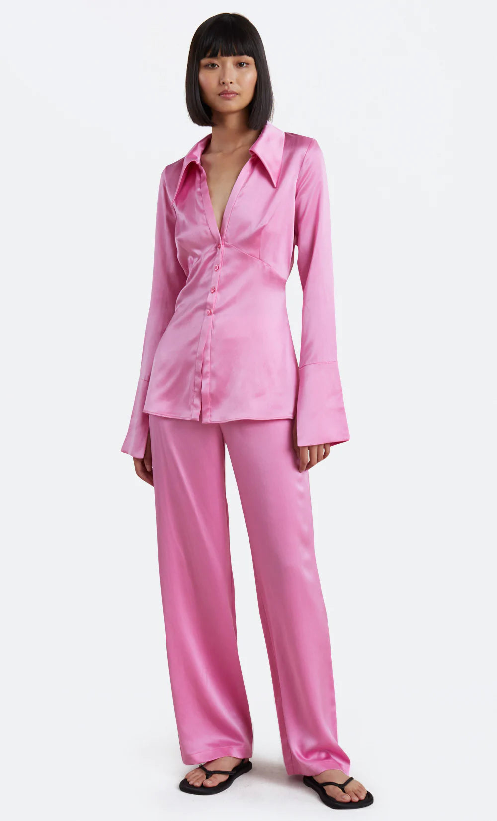 Amber Shirt for Women - Candy Pink Blouse, Casual & Elegant Tops for Work, Date Night, and Everyday Wear