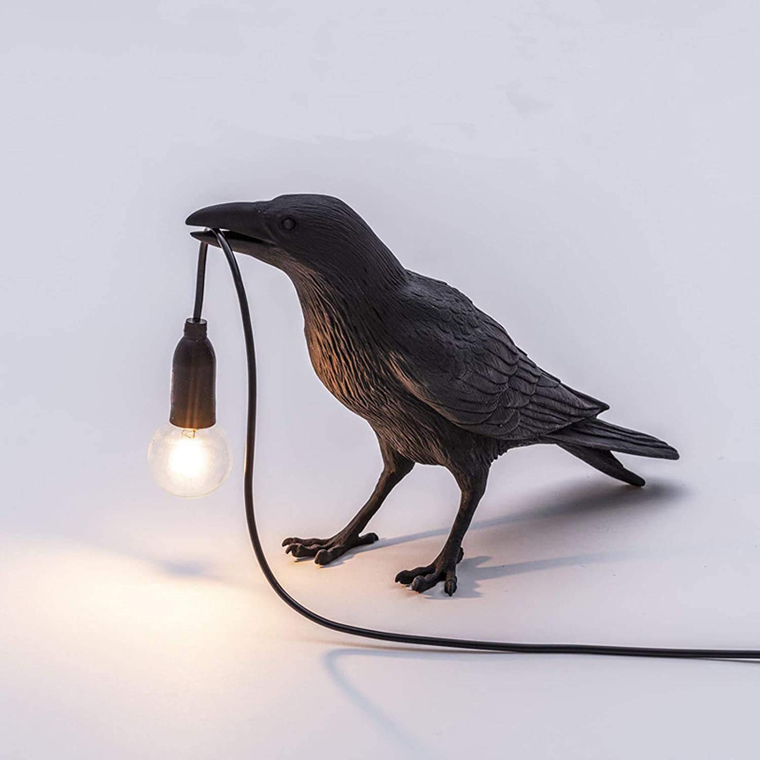 Modern Art Deco Raven Table Lamp - Stylish Bird Desk Light for Living Room & Bedroom Decor - Perfect for Home Office, Study, or Nightstand Lighting