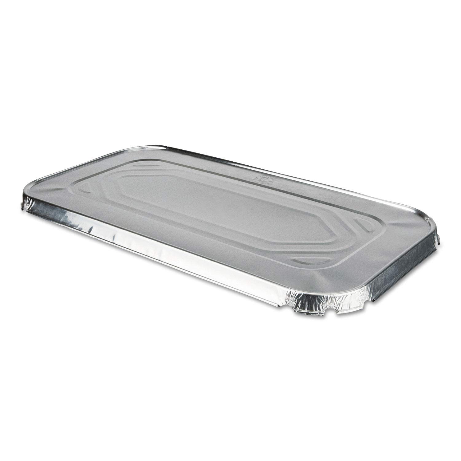 Durable Aluminum Steam Table Lids for One-Third Size Pans (6.56 x 12.69 Inches) - 100 Pack - Commercial Food Service, Catering & Buffet Use