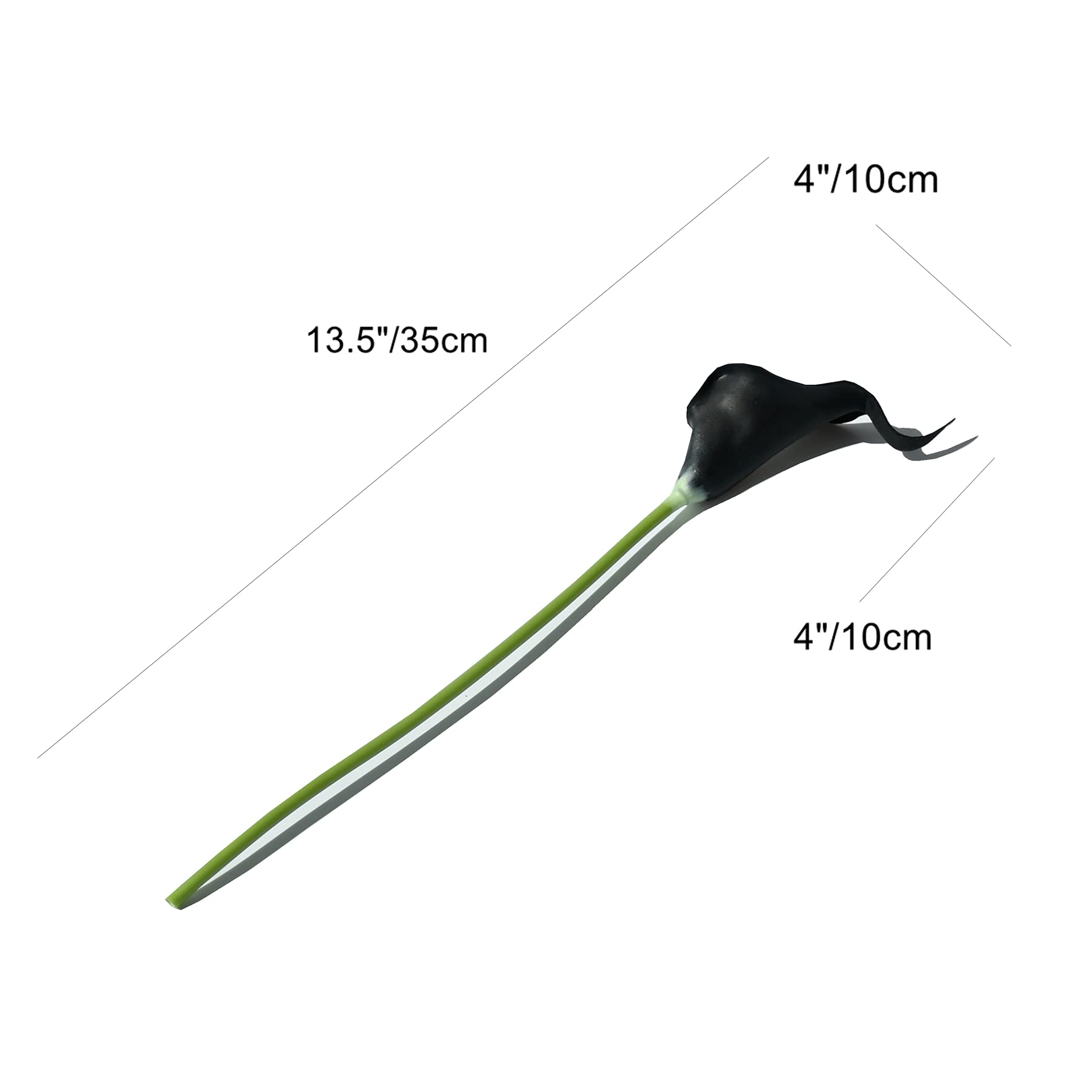 20pcs Black Artificial Calla Lily Silk Flowers - 13.5
