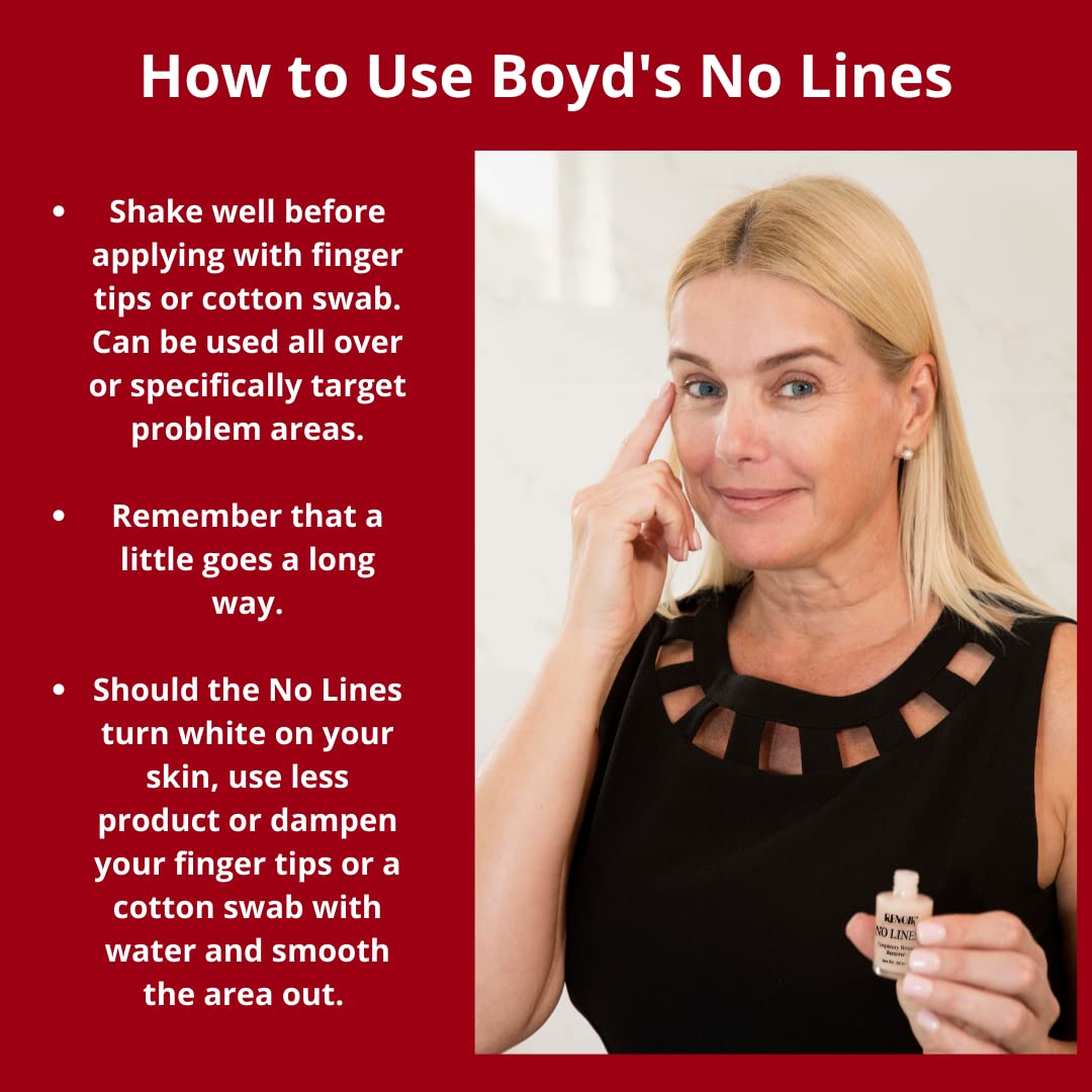 Boyd's Renoir No Lines Temporary Wrinkle Remover - 0.5 fl oz (5-Pack) | Forehead, Eyes & Lips Smoothing Treatment | Instant Anti-Aging Solution for Special Occasions & Daily Use